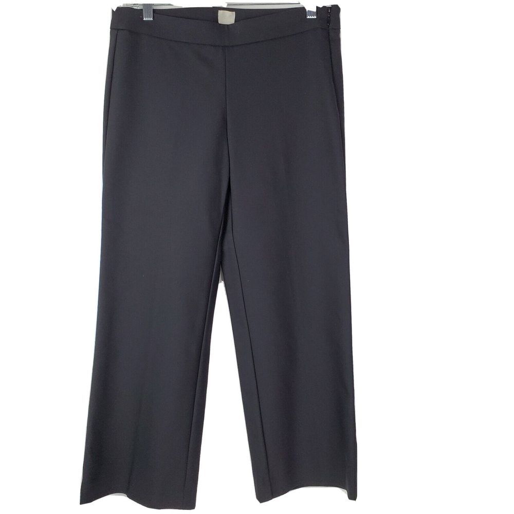NWT Ecru Black Cotton Blend Capri Workwear Pants‎ Side Zip Size 4